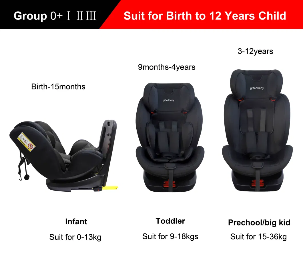 Support Rearward Facing China Manufacturer Beautiful Good Quality Car Baby Safety Seat Can 360 Spinning Cheap Price 0 - 12 Years