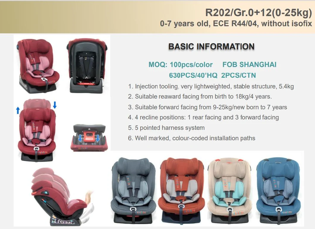 EU Isize/ECE R129 Logo/Brand/Color OEM R208/40-87cm/0-13kg/0-15m Child/Infant Carrier Baby Car Safety Seat